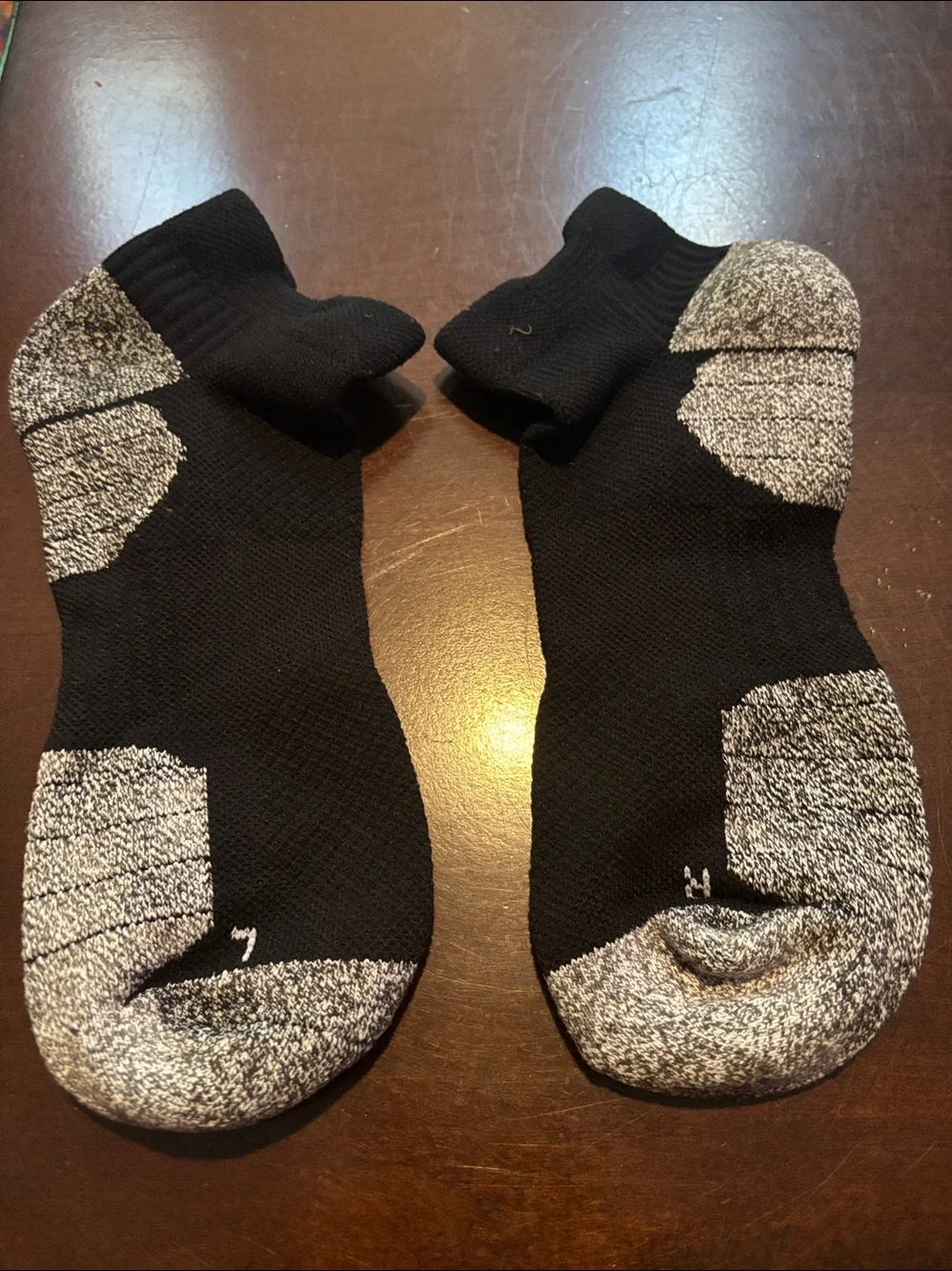 3 Pair Black Low-Cut Athletic Socks with Gray Cushioned Soles NWOT